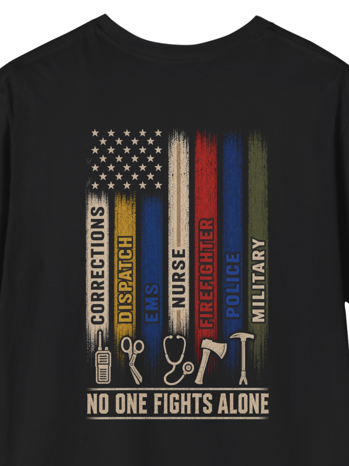 No One Fights Alone First Responder T-Shirt