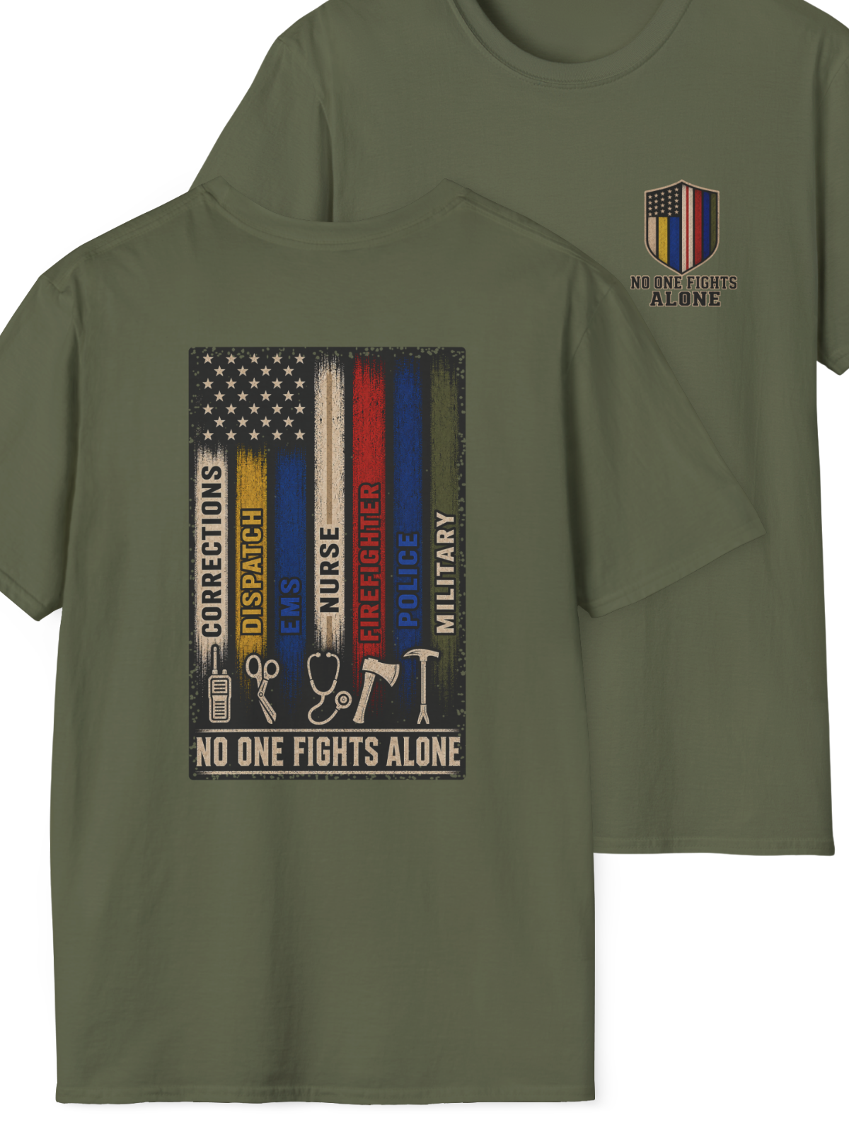 No One Fights Alone First Responder T-Shirt