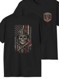 Firefighter Skull Flag T-Shirt