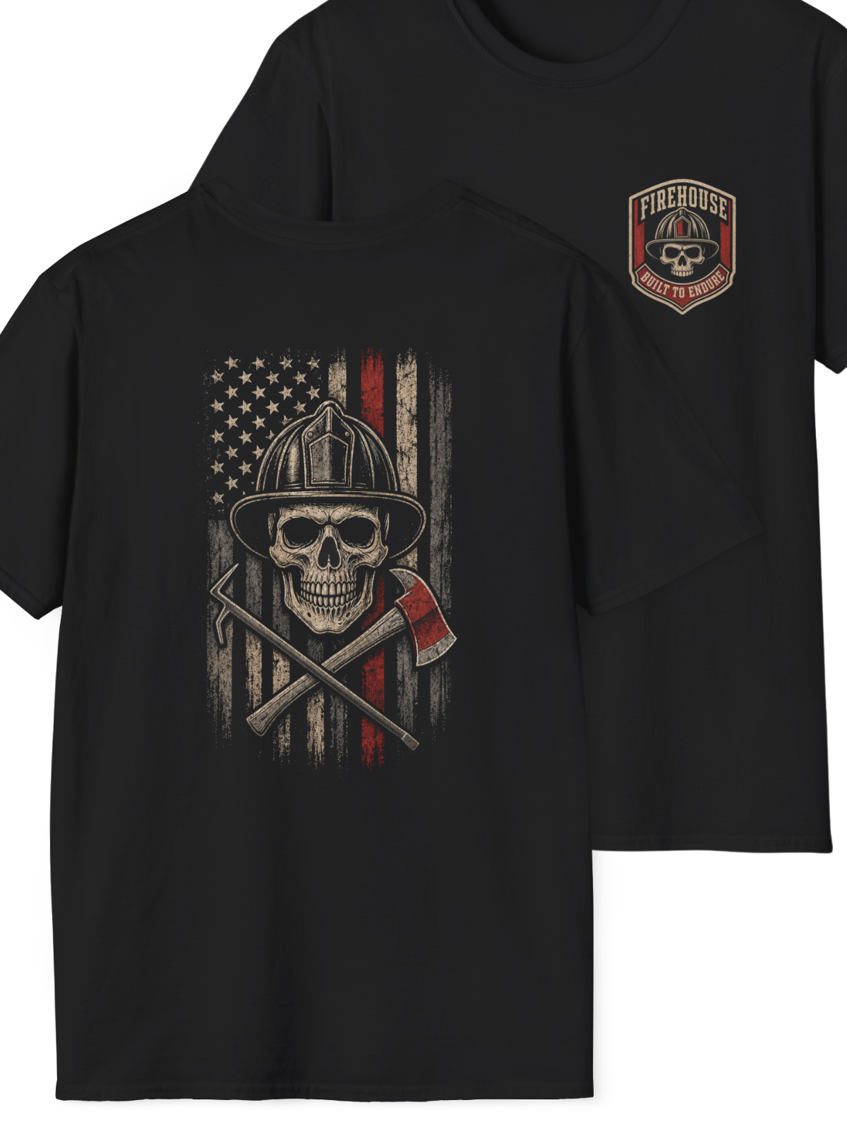 Firefighter Skull Flag T-Shirt