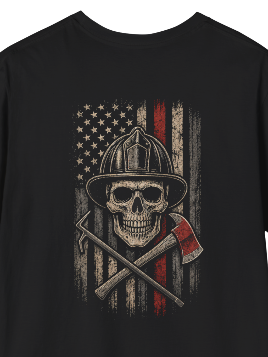 Firefighter Skull Flag T-Shirt