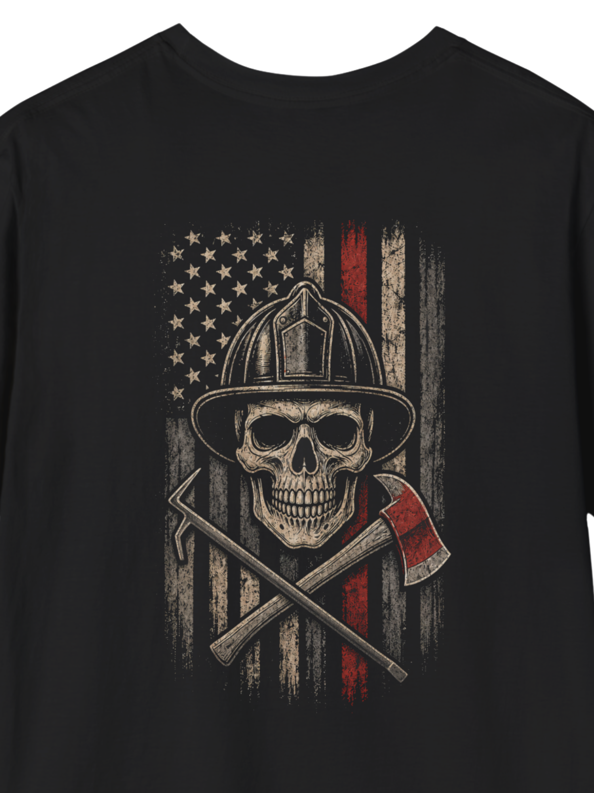 Firefighter Skull Flag T-Shirt