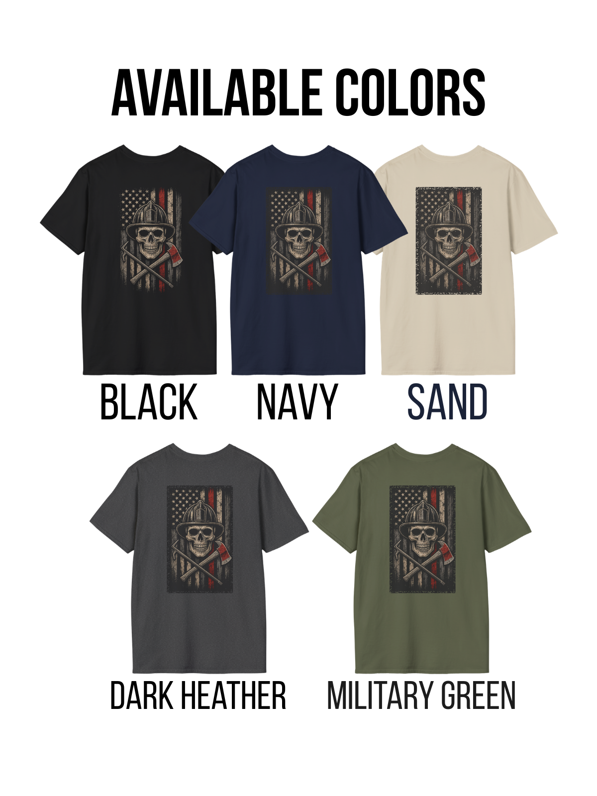 Firefighter Skull Flag T-Shirt
