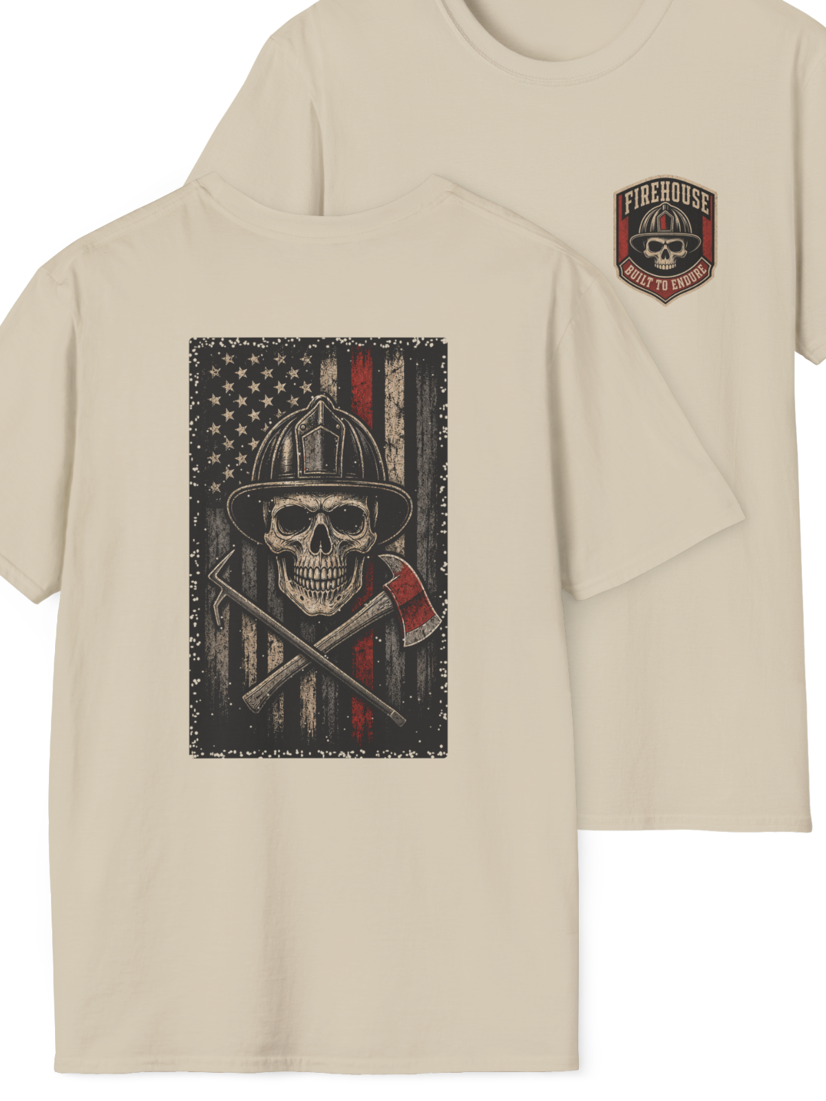 Firefighter Skull Flag T-Shirt