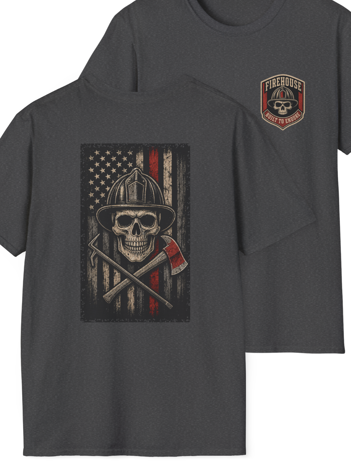 Firefighter Skull Flag T-Shirt