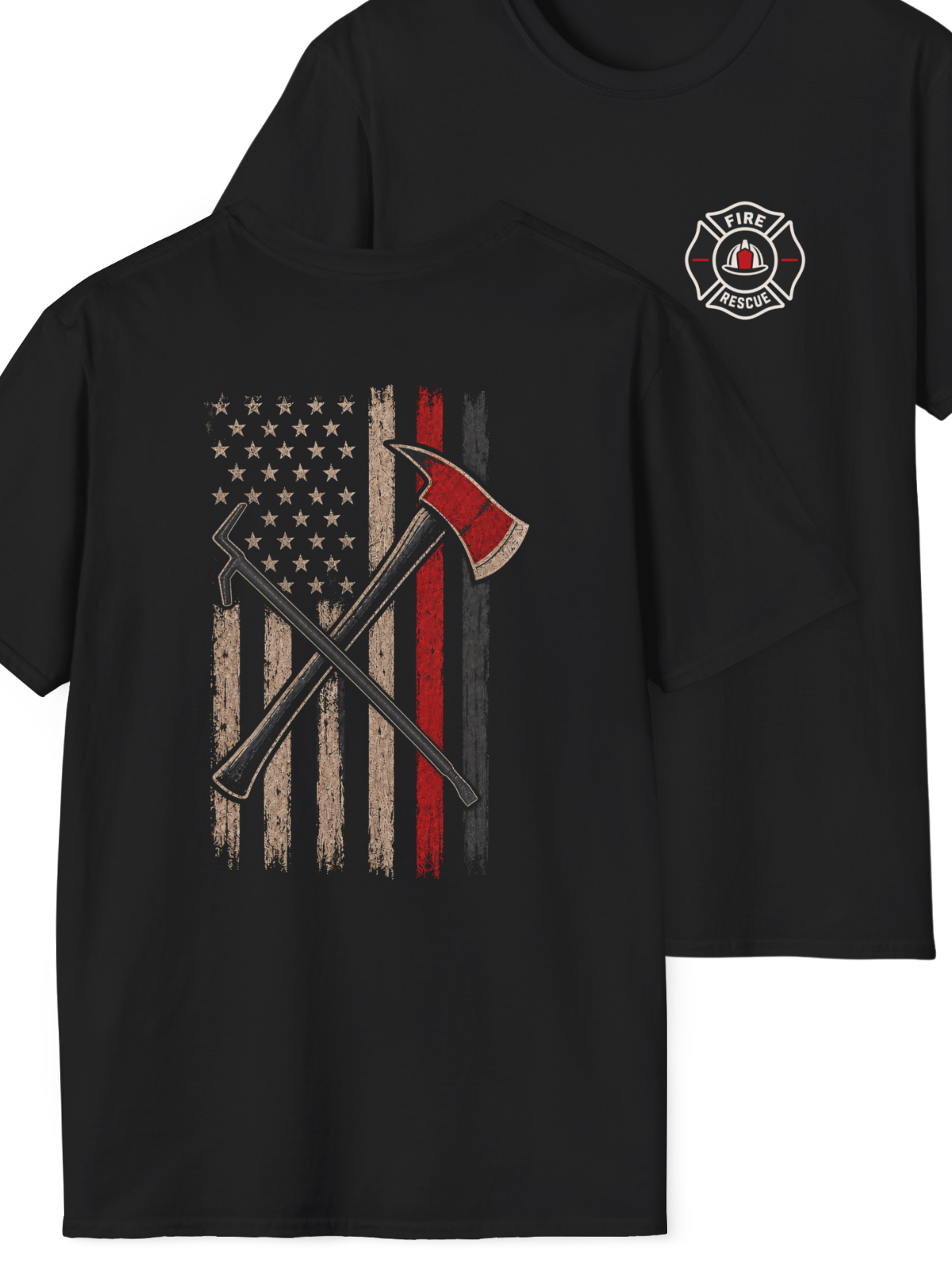 Firefighter Axe Flag T-Shirt