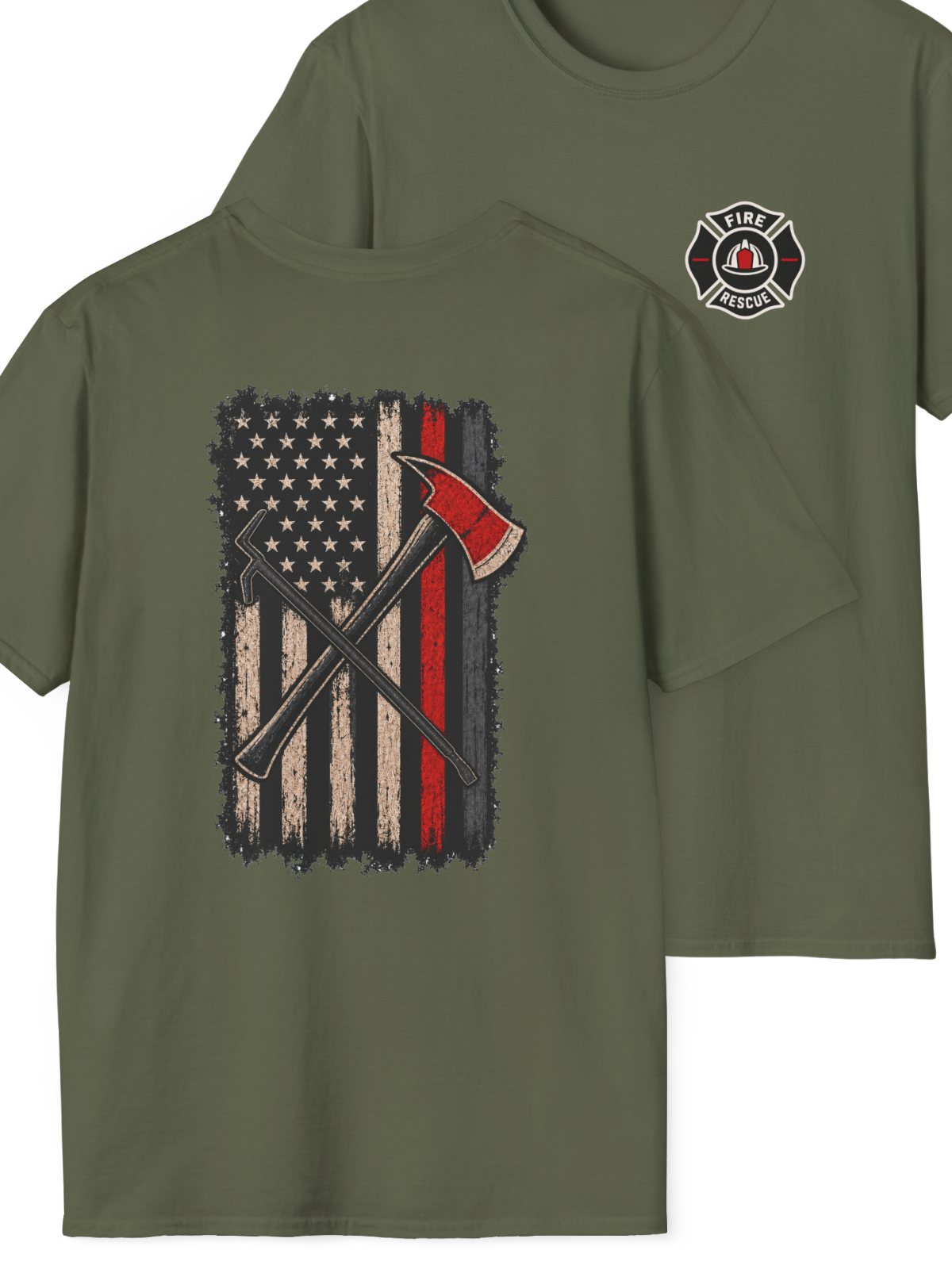 Firefighter Axe Flag T-Shirt